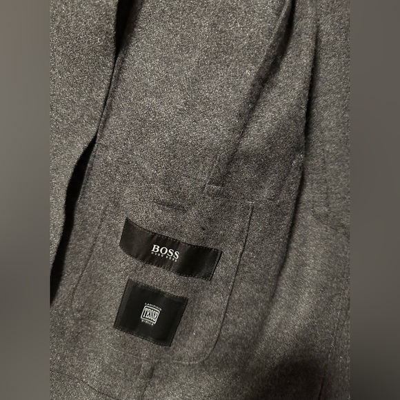 Boss 38R Grey Unconstructed Flannel Sport Coat - Picture 4 of 4